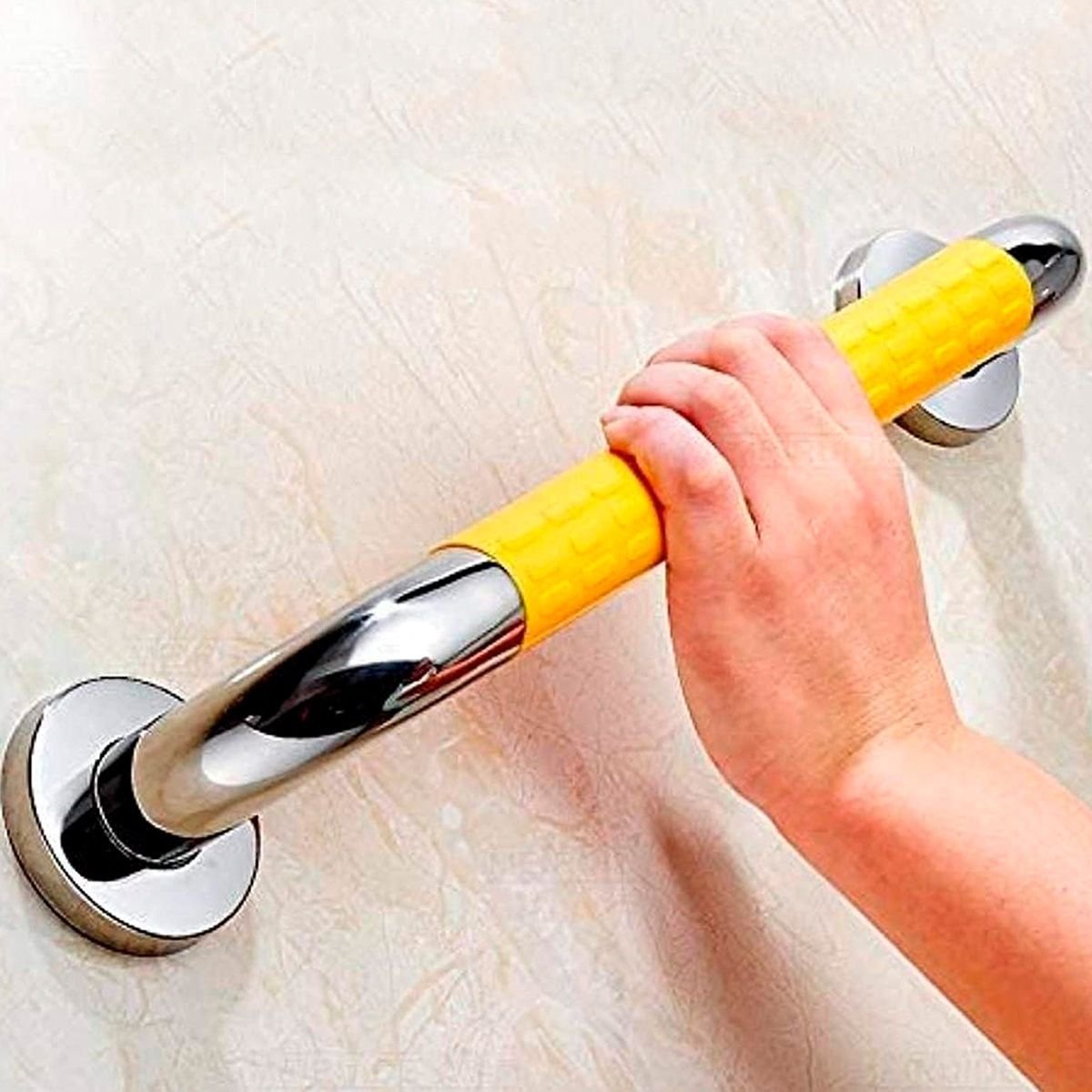 Barra de Apoio 40cm Antiderrapante Suporte Anti Queda Aço Inox Evita Acidentes Pcd Acessibilidade Id - 5