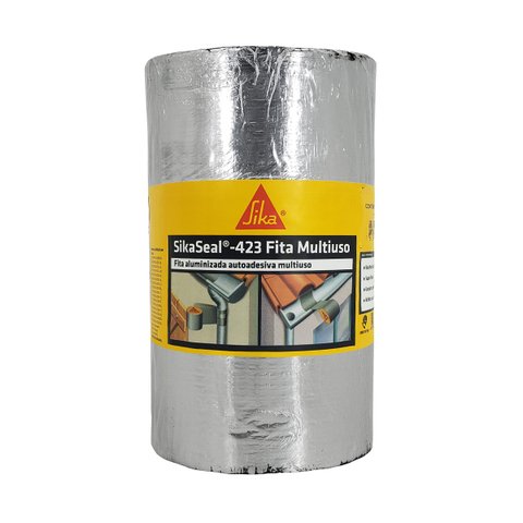 Manta Fita Asfáltica Autoadesiva Aluminizada Sikaseal-423 20cm X 10 Metros