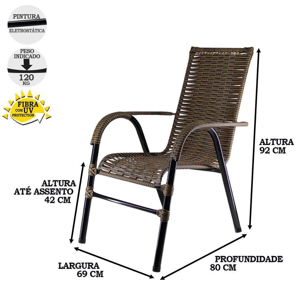 Kit Com 4 Cadeiras Bela Em Fibra Sintética - 3