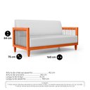 Ver imagem 3 de Sofá Varanda Samoa Madeira Maciça 02 Lugares com Cordas Náutica Linho Rústico Grigio - Desk Design