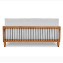 Ver imagem 7 de Sofá Varanda Samoa Madeira Maciça 02 Lugares com Cordas Náutica Linho Rústico Grigio - Desk Design