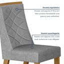 Ver imagem 5 de Kit de 6 Cadeiras para Sala de Jantar Aurora Cinza/Cinamomo/Linho Prata