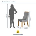 Ver imagem 3 de Kit de 6 Cadeiras para Sala de Jantar Aurora Cinza/Cinamomo/Linho Prata