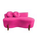 Ver imagem 5 de Namoradeira Sofá Feijão Lounge 120cm Orgânica Veludo Rosa Pink
