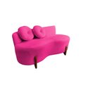 Ver imagem 3 de Namoradeira Sofá Feijão Lounge 120cm Orgânica Veludo Rosa Pink