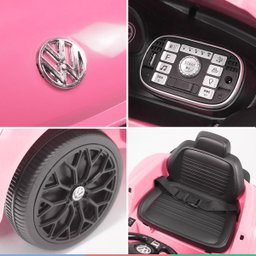 Carro Elétrico Infantil Controle Radio Fm Usb Bluetooth Criança até 30kg Luz Som Fusca Beetle Dune - 10