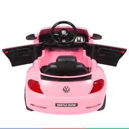 Carro Elétrico Infantil Controle Radio Fm Usb Bluetooth Criança até 30kg Luz Som Fusca Beetle Dune - 8