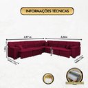 Ver imagem 4 de Sofá Magno 3.97x3.32m de Canto, Retrátil e Reclinável - Vinho