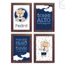 Ver imagem 1 de Kit com 4 Quadros Decorativos do Tema Ursinho Príncipe:Tabaco
