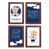 Kit com 4 Quadros Decorativos do Tema Ursinho Príncipe:Tabaco - 1