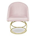 Ver imagem 4 de Kit 02 Cadeiras Poltrona de Jantar Bela Suede Base Metálica Luxo Dourado - Pallazio
