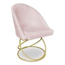 Ver imagem 3 de Kit 02 Cadeiras Poltrona de Jantar Bela Suede Base Metálica Luxo Dourado - Pallazio