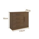 Ver imagem 2 de Cômoda Firenze 4 Gavetas 1 Porta c/Sapateira - D Doro Castanho