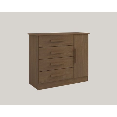 Cômoda Firenze 4 Gavetas 1 Porta c/Sapateira - D Doro Castanho