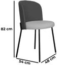 Ver imagem 3 de Cadeira Decorativa Sala Jantar Elegance Base Preta Linho Cinza Escuro/cinza Claro Montanaris Decor