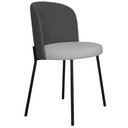 Ver imagem 1 de Cadeira Decorativa Sala Jantar Elegance Base Preta Linho Cinza Escuro/cinza Claro Montanaris Decor