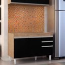 Ver imagem 2 de Balcão de Cozinha Lavanderia sem Tampo 02 Gavetas Beth Castanho e Preto 120 cm - D’Rossi