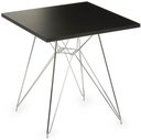 Ver imagem 1 de Mesa Eames 70 Cm Tampo Quadrado Preto Base Torre Cromada - 28734