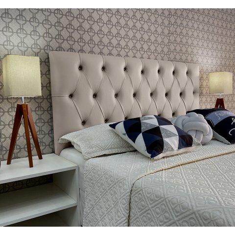 Cabeceira Queen Estofada Luna Corano Bege 160 X 60 Rbl