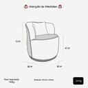 Ver imagem 6 de Poltrona Orgânica Base Metálica Confortável Decorativa para Sala Escritório Recepção Maranata Linho