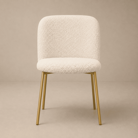 Cadeira Elegance Ayla Base de Ferro Diversas Cores Jantar Penteadeira Salão Recepção - Boucle Bege