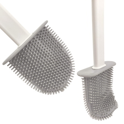 Escova de Silicone Limpador Vaso Sanitário Privada Base Suporte para Banheiro Branca - 4