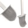 Escova de Silicone Limpador Vaso Sanitário Privada Base Suporte para Banheiro Branca - 4
