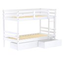 Ver imagem 2 de Beliche Infantil Eco com 02 Gavetas Madeira Maciça Branco Megamobilia