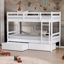 Ver imagem 1 de Beliche Infantil Eco com 02 Gavetas Madeira Maciça Branco Megamobilia
