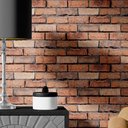 Ver imagem 1 de Papel de Parede Ades. 3d Tijolo Marrom Envelhecido Rolo 3m Tijolinho Envelhecido