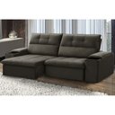 Ver imagem 1 de Sofá Retrátil Reclinável para Sala 3 Lugares 250cm Zayn F04 Veludo Marrom Escuro - Lyam Decor