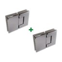 Ver imagem 1 de Kit com 2 unidades de dobradiças 1010 para união vidro e vidro central