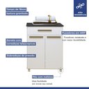 Ver imagem 6 de Lavanderia Modulada 1 Armário Multiuso e Balcão Joinville - Kaiki Móveis Branco
