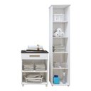 Ver imagem 3 de Lavanderia Modulada 1 Armário Multiuso e Balcão Joinville - Kaiki Móveis Branco