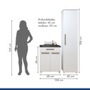 Ver imagem 4 de Lavanderia Modulada 1 Armário Multiuso e Balcão Joinville - Kaiki Móveis Branco