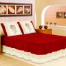 Colcha Cama Box com Babado Mirassol Casal 5 Pç Vermelho - 1
