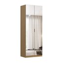 Ver imagem 2 de Guarda-roupa Modulado 2 Portas com Espelho Prateleiras Cabideiros sem Gavetas 90cm 100% MDF Altezza