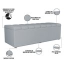 Ver imagem 4 de Calçadeira Recamier Baú Para Cama De Casal Dália 140x50 Cm W01 Suede Cinza - Lyam Decor