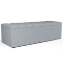 Ver imagem 1 de Calçadeira Recamier Baú Para Cama De Casal Dália 140x50 Cm W01 Suede Cinza - Lyam Decor