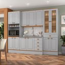 Ver imagem 3 de Cozinha Completa Aspen 13 Portas 5 Gavetas com Vidro CA03ST Cinza/Cinamomo - Fellicci