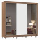 Ver imagem 3 de Guarda Roupa Casal Madesa Mônaco 3 Portas de Correr com Espelhos com Pés