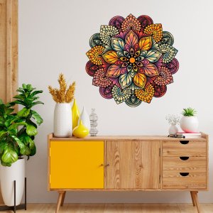 Adesivo de Parede - Mandala Cor Dekalque Adesivo Adesivo de Parede Recortado 75X75