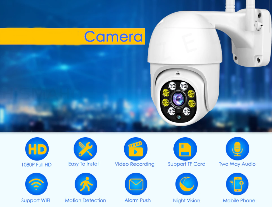 Câmera De Segurança Externa 1080p Wifi Yousee Ptz Com Alerta De Movimento Audio Infravermelho - 7