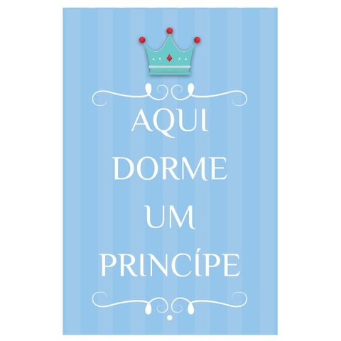 Quadro Placa Decorativa Infantil Príncipe D’Rossi