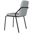 Ver imagem 4 de Cadeira Estofada para Sala de Jantar Loft Preto C01 Courino Saturno Off White - Lyam Decor