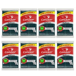 Kit 32 Unidades Esponja Bucha Multiuso Condor 8 Pacotes X 4 Esponjas Dupla Face Agente Antibacterian - 1