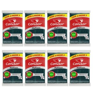 Kit 32 Unidades Esponja Bucha Multiuso Condor 8 Pacotes X 4 Esponjas Dupla Face Agente Antibacterian