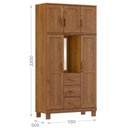 Ver imagem 4 de Guarda Roupa Capelinha 5 Portas 3 Gavetas Cobre Imbuia - Fn