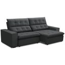 Ver imagem 2 de Sofá Retrátil Reclinável para Sala 3 Lugares 250cm Vincent F04 Veludo Cinza Escuro - Lyam Decor