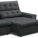 Ver imagem 6 de Sofá Retrátil Reclinável para Sala 3 Lugares 250cm Vincent F04 Veludo Cinza Escuro - Lyam Decor